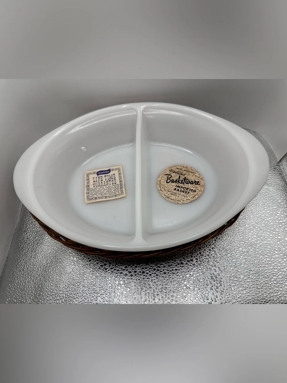 Glasbake vintage divided